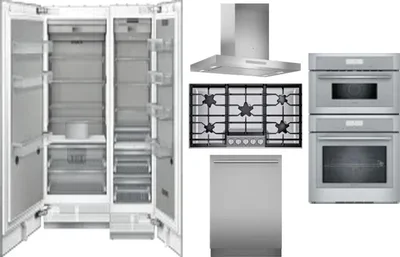 6 Piece Package Includes Refrigerator, Freezer, Cooktop, Wall Oven, Hood And Dishwasher