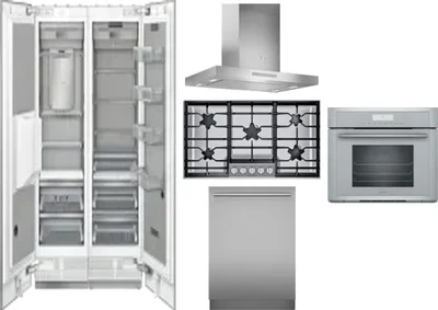 6 Piece Package Includes Refrigerator, Freezer, Cooktop, Wall Oven, Hood And Dishwasher