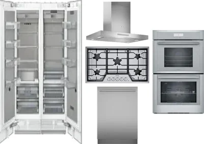 6 Piece Package Includes Refrigerator, Freezer, Cooktop, Wall Oven, Hood And Dishwasher