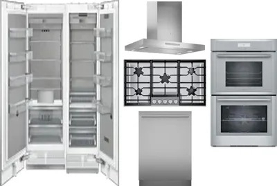 6 Piece Package Includes Refrigerator, Freezer, Cooktop, Wall Oven, Hood And Dishwasher