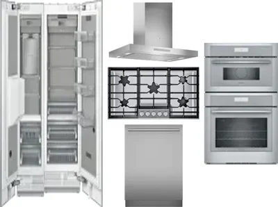 6 Piece Package Includes Refrigerator, Freezer, Cooktop, Wall Oven, Hood And Dishwasher