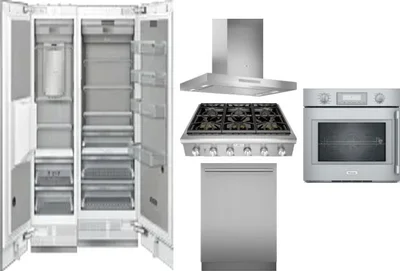 6 Piece Package Includes Refrigerator, Freezer, Cooktop, Wall Oven, Hood And Dishwasher