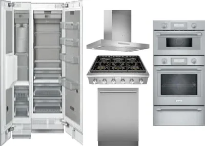 6 Piece Package Includes Refrigerator, Freezer, Cooktop, Wall Oven, Hood And Dishwasher