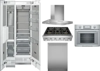 6 Piece Package Includes Refrigerator, Freezer, Cooktop, Wall Oven, Hood And Dishwasher