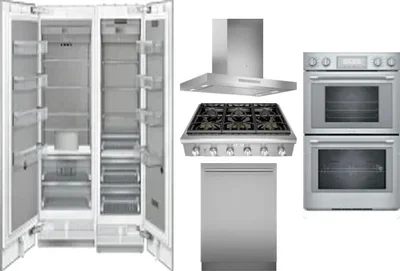 6 Piece Package Includes Refrigerator, Freezer, Cooktop, Wall Oven, Hood And Dishwasher