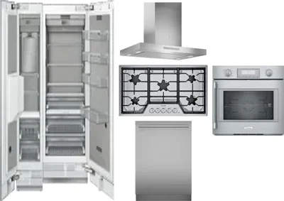 6 Piece Package Includes Refrigerator, Freezer, Cooktop, Wall Oven, Hood And Dishwasher