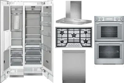 6 Piece Package Includes Refrigerator, Freezer, Cooktop, Wall Oven, Hood And Dishwasher
