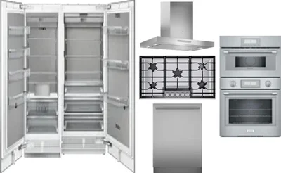6 Piece Package Includes Refrigerator, Freezer, Cooktop, Wall Oven, Hood And Dishwasher