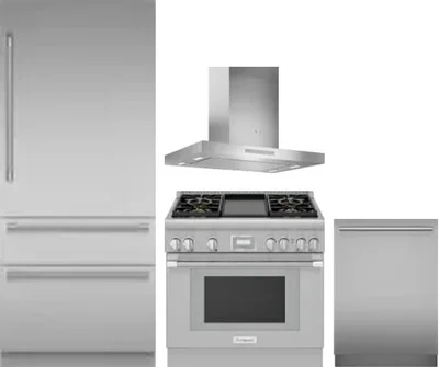 4 Piece Package Includes Refrigerator, Range, Hood And Dishwasher