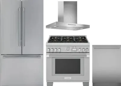 4 Piece Package Includes Refrigerator, Range, Hood And Dishwasher