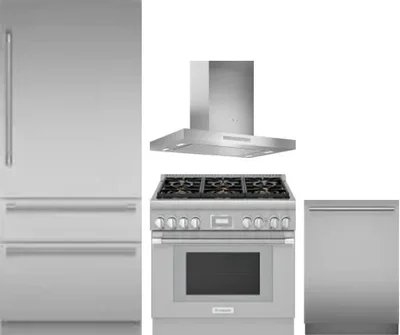 4 Piece Package Includes Refrigerator, Range, Hood And Dishwasher