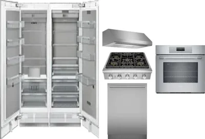 6 Piece Package Includes Refrigerator, Freezer, Cooktop, Wall Oven, Hood And Dishwasher