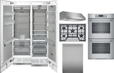 6 Piece Package Includes Refrigerator, Freezer, Cooktop, Wall Oven, Hood And Dishwasher