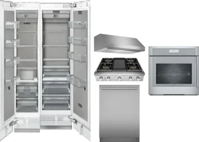 6 Piece Package Includes Refrigerator, Freezer, Cooktop, Wall Oven, Hood And Dishwasher