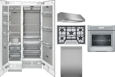 6 Piece Package Includes Refrigerator, Freezer, Cooktop, Wall Oven, Hood And Dishwasher