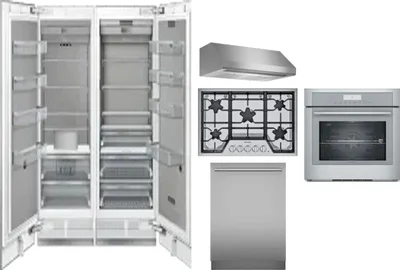 6 Piece Package Includes Refrigerator, Freezer, Cooktop, Wall Oven, Hood And Dishwasher