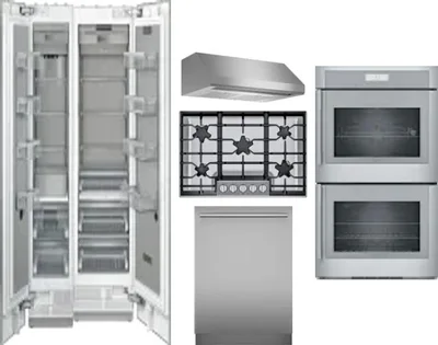 6 Piece Package Includes Refrigerator, Freezer, Cooktop, Wall Oven, Hood And Dishwasher