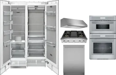 6 Piece Package Includes Refrigerator, Freezer, Cooktop, Wall Oven, Hood And Dishwasher