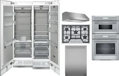 6 Piece Package Includes Refrigerator, Freezer, Cooktop, Wall Oven, Hood And Dishwasher