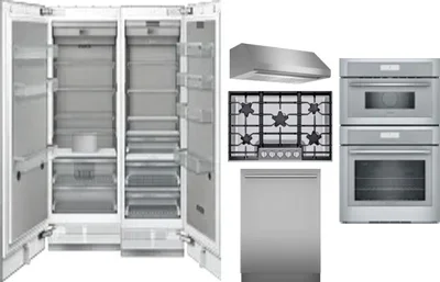 6 Piece Package Includes Refrigerator, Freezer, Cooktop, Wall Oven, Hood And Dishwasher