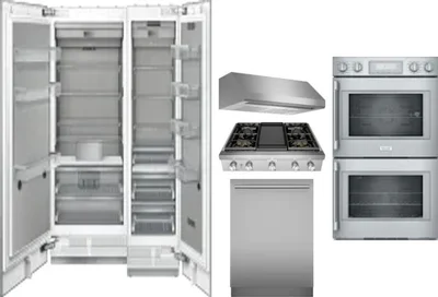 6 Piece Package Includes Refrigerator, Freezer, Cooktop, Wall Oven, Hood And Dishwasher