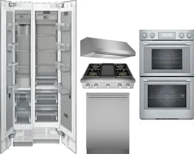 6 Piece Package Includes Refrigerator, Freezer, Cooktop, Wall Oven, Hood And Dishwasher