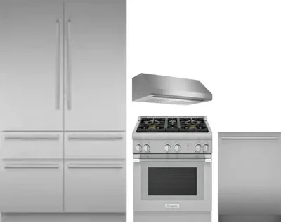 4 Piece Package Includes Refrigerator, Range, Hood And Dishwasher