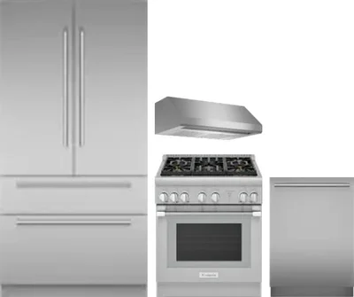 4 Piece Package Includes Refrigerator, Range, Hood And Dishwasher