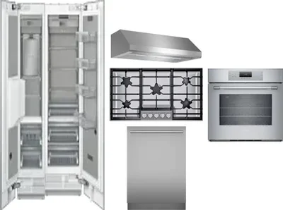 6 Piece Package Includes Refrigerator, Freezer, Cooktop, Wall Oven, Hood And Dishwasher