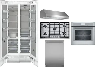 6 Piece Package Includes Refrigerator, Freezer, Cooktop, Wall Oven, Hood And Dishwasher