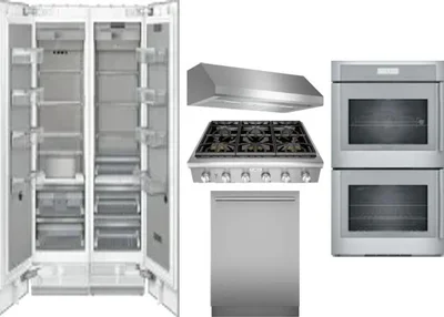 6 Piece Package Includes Refrigerator, Freezer, Cooktop, Wall Oven, Hood And Dishwasher