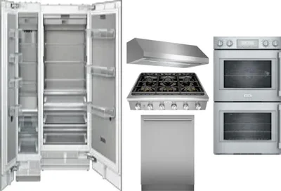 6 Piece Package Includes Refrigerator, Freezer, Cooktop, Wall Oven, Hood And Dishwasher