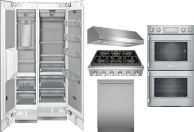 6 Piece Package Includes Refrigerator, Freezer, Cooktop, Wall Oven, Hood And Dishwasher