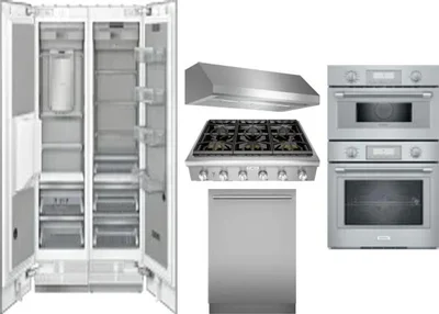 6 Piece Package Includes Refrigerator, Freezer, Cooktop, Wall Oven, Hood And Dishwasher