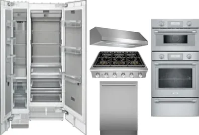 6 Piece Package Includes Refrigerator, Freezer, Cooktop, Wall Oven, Hood And Dishwasher