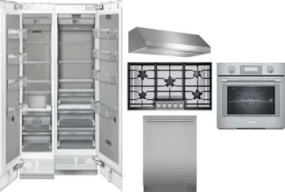 6 Piece Package Includes Refrigerator, Freezer, Cooktop, Wall Oven, Hood And Dishwasher