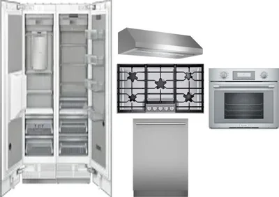 6 Piece Package Includes Refrigerator, Freezer, Cooktop, Wall Oven, Hood And Dishwasher