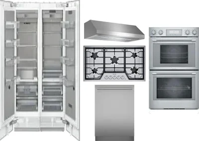6 Piece Package Includes Refrigerator, Freezer, Cooktop, Wall Oven, Hood And Dishwasher