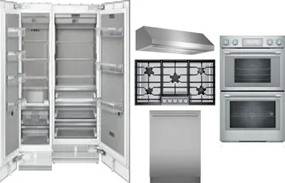 6 Piece Package Includes Refrigerator, Freezer, Cooktop, Wall Oven, Hood And Dishwasher