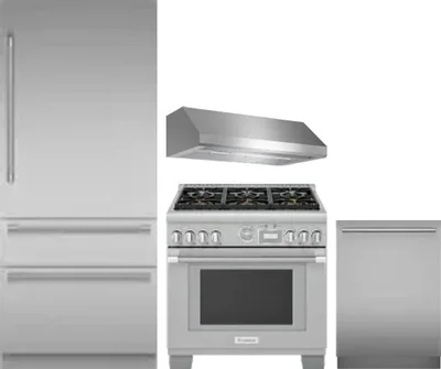 4 Piece Package Includes Refrigerator, Range, Hood And Dishwasher