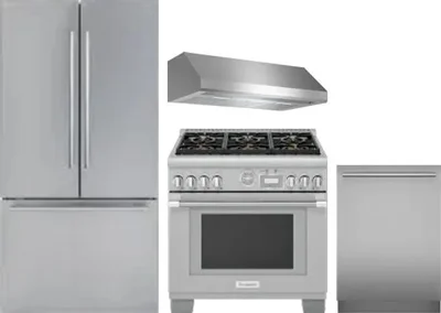 4 Piece Package Includes Refrigerator, Range, Hood And Dishwasher