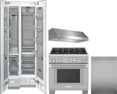5 Piece Package Includes Refrigerator, Freezer, Range, Hood And Dishwasher