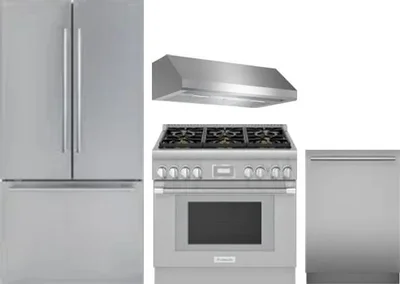 4 Piece Package Includes Refrigerator, Range, Hood And Dishwasher