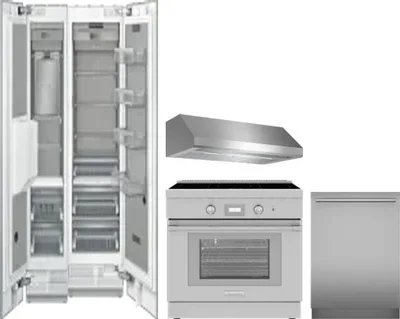 5 Piece Package Includes Refrigerator, Freezer, Range, Hood And Dishwasher