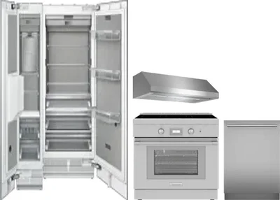 5 Piece Package Includes Refrigerator, Freezer, Range, Hood And Dishwasher
