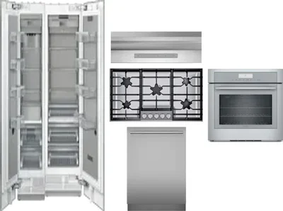6 Piece Package Includes Refrigerator, Freezer, Cooktop, Wall Oven, Hood And Dishwasher