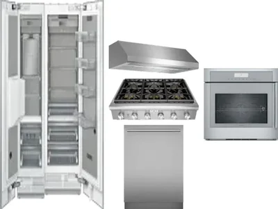 6 Piece Package Includes Refrigerator, Freezer, Cooktop, Wall Oven, Hood And Dishwasher