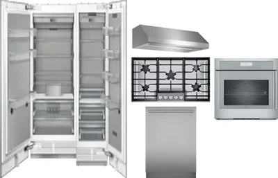 6 Piece Package Includes Refrigerator, Freezer, Cooktop, Wall Oven, Hood And Dishwasher