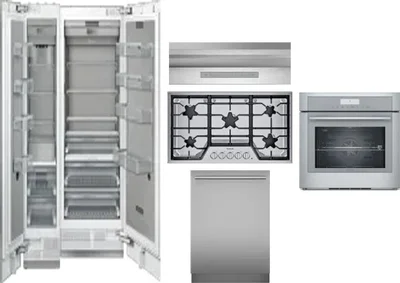 6 Piece Package Includes Refrigerator, Freezer, Cooktop, Wall Oven, Hood And Dishwasher