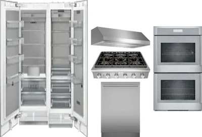 6 Piece Package Includes Refrigerator, Freezer, Cooktop, Wall Oven, Hood And Dishwasher